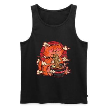 Chat Ramen Nudelsuppe Manga Anime Kawaii - Débardeur bio Premium Homme - noir - Devant - Michal (187cm)