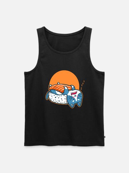 Sushi cat cat anime kawaii cats japan gift - Men's Premium Organic Tank Top - black