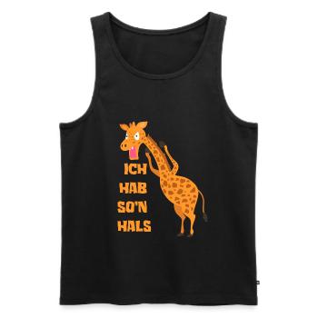 Ich hab so´n Hals Choleriker Giraffe Geschenk - Männer Premium Bio Tank Top - Schwarz - Vorne - Michal (187cm)