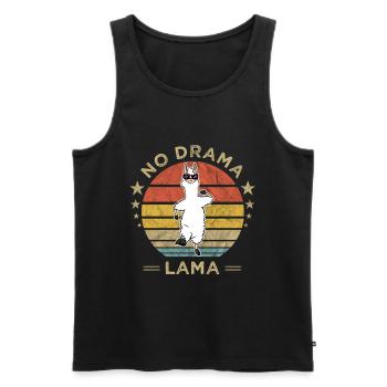 Jogging No Drama Llama Alpaga Vintage Retro Gift - Débardeur bio Premium Homme - noir - Devant - Michal (187cm)