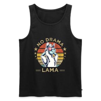 No Drama Lama Vintage Retro Alpaga Relaxant - Débardeur bio Premium Homme - noir - Devant - Michal (187cm)
