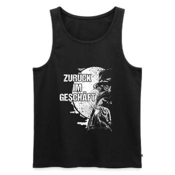 Pestdoktor zurück im Geschäft Mittelalter Doktor - Männer Premium Bio Tank Top - Schwarz - Vorne - AI Model Male 178 light (178cm)