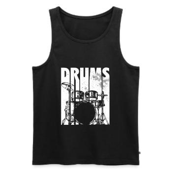 Tambours de batteur | Cadeau de batteur de batterie - Débardeur bio Premium Homme - noir - Devant - Michal (187cm)