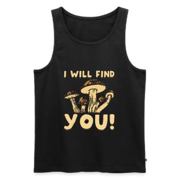Picking Mushrooms | Mushroom Pickers Forest Hobby Gifts - Men's Premium Organic Tank Top - black - Front - Michal (187cm)