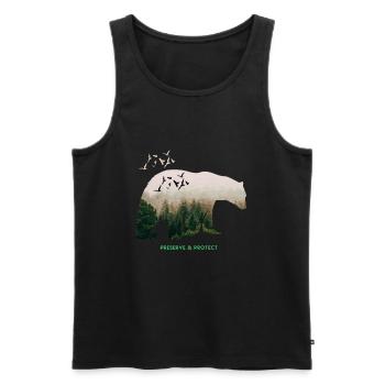 Nature conservation protection de l'environnement protection du climat cadeau - Débardeur bio Premium Homme - noir - Devant - AI Model Male 178 light (178cm)
