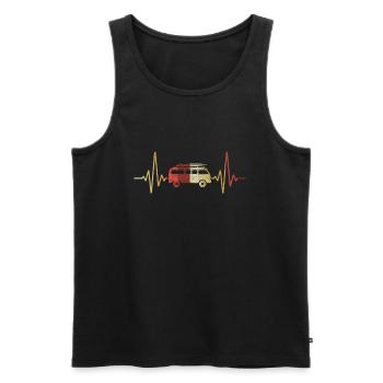 Wohnwagen Van Wohnmobil Camping Herzschlag Motiv - Männer Premium Bio Tank Top - Schwarz - Vorne - Michal (187cm)