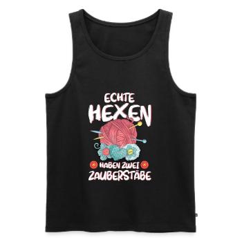 Stricken Nähen Häkeln Stricknadel Wolle Geschenk - Männer Premium Bio Tank Top - Schwarz - Vorne - AI Model Male 178 light (178cm)