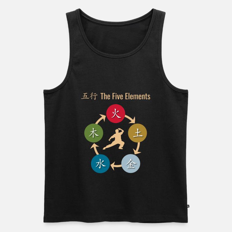 Qi Gong Tai-Chi Five Elements Teaching Wu Xing - Men's Premium Organic Tank Top - black