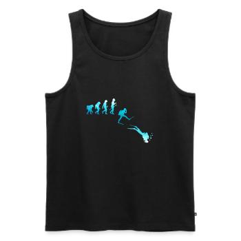 Diving Diver Evolution Freediver Motif - Men's Premium Organic Tank Top - black - Front - Michal (187cm)