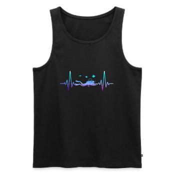 Heartbeat Diver Diving Gift - Men's Premium Organic Tank Top - black - Front - AI Model Male 178 light (178cm)