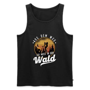 Wald Wanderer Waldliebhaber Wanderung Geschenk - Männer Premium Bio Tank Top - Schwarz - Vorne - Michal (187cm)