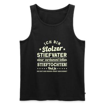 Stiefvater Stiefpapa Stieftochter Geschenk - Männer Premium Bio Tank Top - Schwarz - Vorne - Michal (187cm)