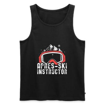 Apres-ski | Skier ski skiing mountains gift - Men's Premium Organic Tank Top - black - Front - Michal (187cm)
