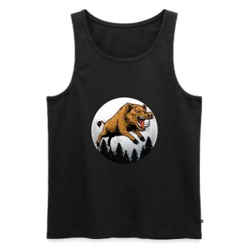 Wild boar wild boar hunting hunter gift - Men's Premium Organic Tank Top - black - Front - Michal (187cm)