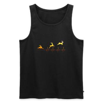 Chasseur de battement de coeur chasseur cerf cerf cadeau sauvage - Débardeur bio Premium Homme - noir - Devant - Michal (187cm)
