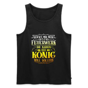 Feuerwerk Böllern Knallen Rakete Silvester Motiv - Männer Premium Bio Tank Top - Schwarz - Vorne - Michal (187cm)