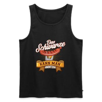 Das Schwarze kann man Abkratzen Grillen Geschenk - Männer Premium Bio Tank Top - Schwarz - Vorne - Michal (187cm)