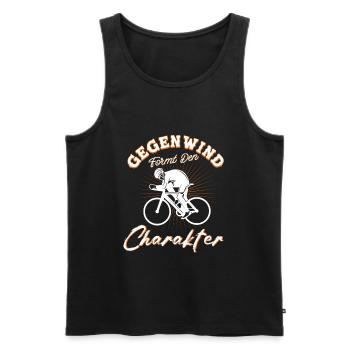 Gegenwind Fahrrad Radfahrer Rennrad Geschenk - Männer Premium Bio Tank Top - Schwarz - Vorne - AI Model Male 178 light (178cm)