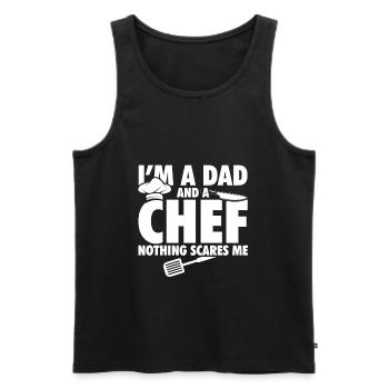 Cook dad | Cooking Chef Hobby Chef Gifts - Men's Premium Organic Tank Top - black - Front - AI Model Male 178 light (178cm)