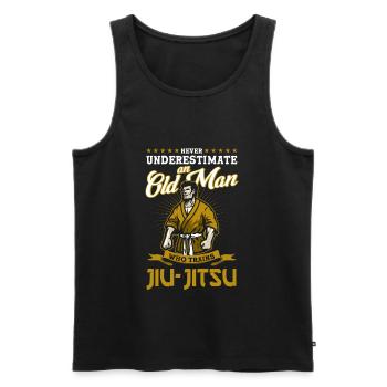 Old Man Jiu Jitsu Alter Mann Opa Kämpfer Geschenk - Männer Premium Bio Tank Top - Schwarz - Vorne - AI Model Male 178 light (178cm)