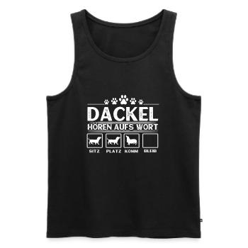 Dackel Lustig Dackelbesitzer Dackelhalter Geschenk - Männer Premium Bio Tank Top - Schwarz - Vorne - Michal (187cm)