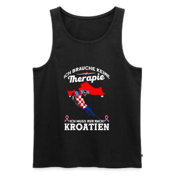 Kroatien Kroatische Flagge Therapie Urlaub Motiv - Männer Premium Bio Tank Top - Schwarz - Vorne - Michal (187cm)