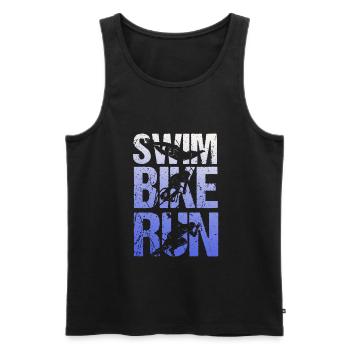 Triathlon triathlete running swimming bike motif - Men's Premium Organic Tank Top - black - Front - Michal (187cm)