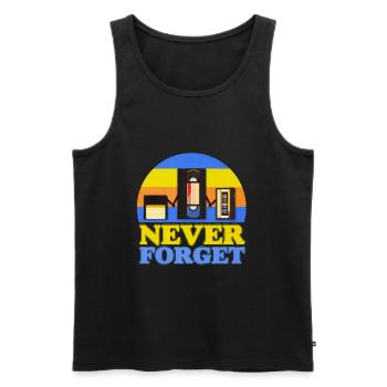 Never Forget Kassette Diskette Retro Geschenk - Männer Premium Bio Tank Top - Schwarz - Vorne - AI Model Male 178 light (178cm)