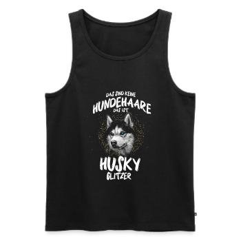 Husky Glitzer Schlittenhund Huskies Geschenk - Männer Premium Bio Tank Top - Schwarz - Vorne - AI Model Male 178 light (178cm)