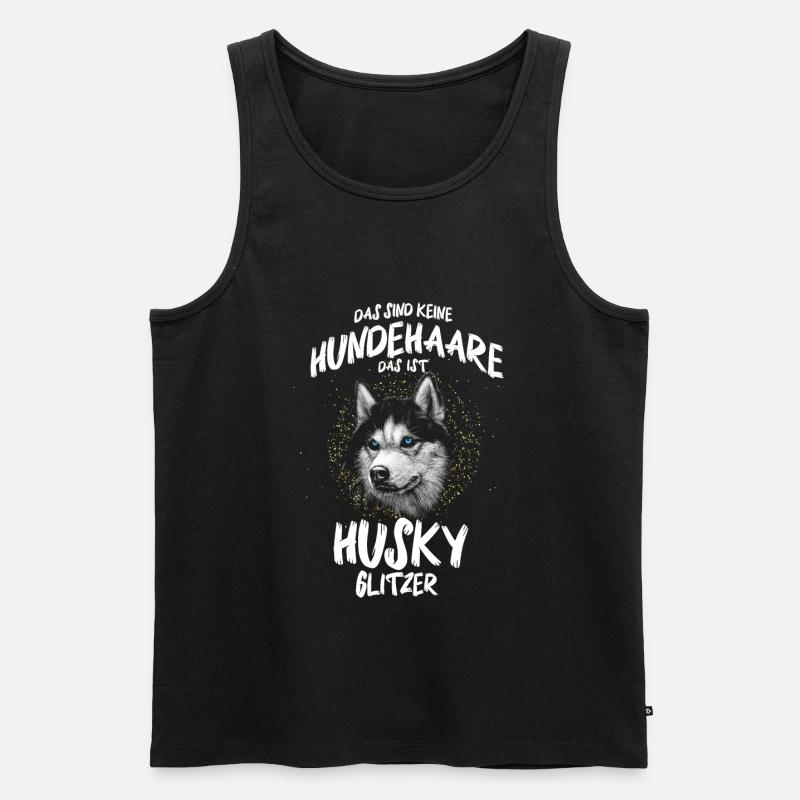 Husky Glitzer Schlittenhund Huskies Geschenk - Männer Premium Bio Tank Top - Schwarz