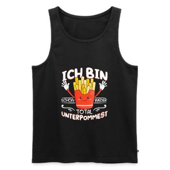 Pommes Frittes Fritten Unterpommest Geschenk - Männer Premium Bio Tank Top - Schwarz - Vorne - AI Model Male 178 light (178cm)