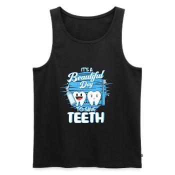 Dentist Dentists Teeth Tooth Hygienist Motif - Men's Premium Organic Tank Top - black - Front - AI Model Male 178 light (178cm)