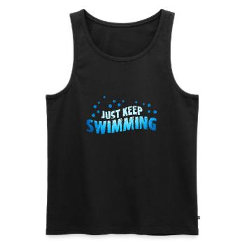 Just Keep Swimming Natation nageur cadeau - Débardeur bio Premium Homme - noir - Devant - AI Model Male 178 light (178cm)