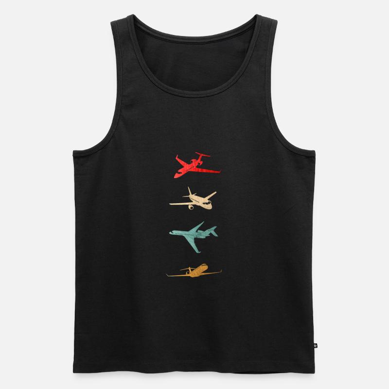 Vintage Flugzeug Flugzeuge Pilot Fliegen Geschenk - Männer Premium Bio Tank Top - Schwarz