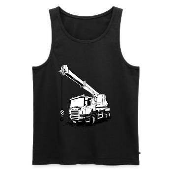 Voiture grue - grue - camion grue - camion grue - Débardeur bio Premium Homme - noir - Devant - AI Model Male 178 light (178cm)