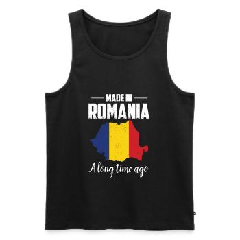 Roumanie Patrie | Roumain Roumain cadeau pays - Débardeur bio Premium Homme - noir - Devant - Michal (187cm)