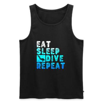 Eat Sleep Dive Repeat Plongeur Plongée Cadeau - Débardeur bio Premium Homme - noir - Devant - AI Model Male 178 light (178cm)