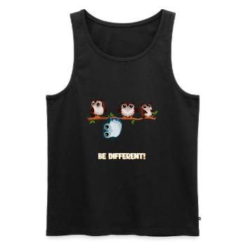 Be Different Cute Cute Owls Gift - Men's Premium Organic Tank Top - black - Front - Michal (187cm)