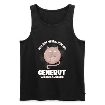 Genervt Katze Grumpy Geschenk - Männer Premium Bio Tank Top - Schwarz - Vorne - AI Model Male 178 light (178cm)