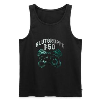 DDR Moped Blutgruppe 1:50 Ostalgie Geschenk - Männer Premium Bio Tank Top - Schwarz - Vorne - Michal (187cm)
