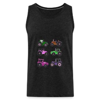 Tracteurs Enfants Tracteurs Machines agricoles Cadeau - Débardeur bio Premium Homme - charbon - Devant - Alexander (188cm)