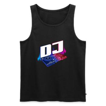 DJ Music Disco Deejay Turntable Gift - Men's Premium Organic Tank Top - black - Front - AI Model Male 178 light (178cm)