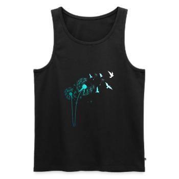 Pustflower Birds Bird Dandelion Gift - Men's Premium Organic Tank Top - black - Front - AI Model Male 178 light (178cm)