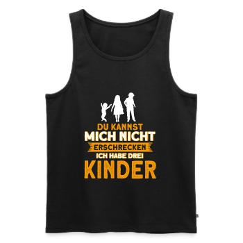 Ich Habe Drei Kinder Papa Mama Geschenk - Männer Premium Bio Tank Top - Schwarz - Vorne - Michal (187cm)