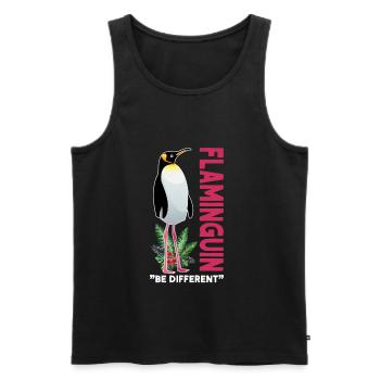 Flaminguin Be Anders Be Different Gift - Men's Premium Organic Tank Top - black - Front - Michal (187cm)