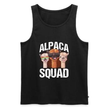 Alpaca Squad Alpapaka Lama Cadeau Alpagas - Débardeur bio Premium Homme - noir - Devant - AI Model Male 178 light (178cm)