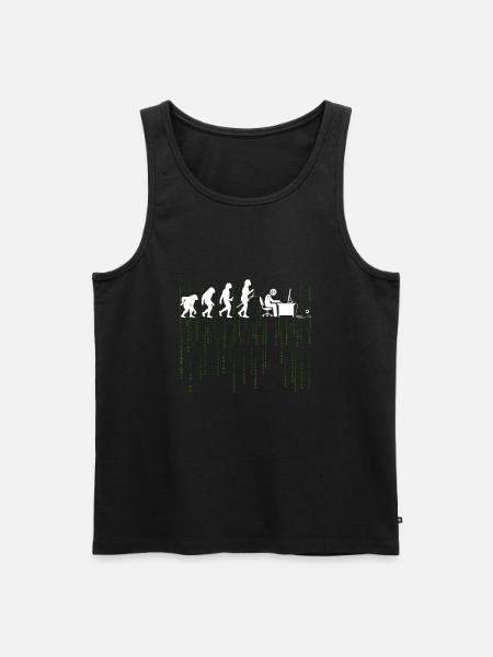 Evolution Computer Enticklung Bürarbeit Geschenk - Männer Premium Bio Tank Top - Schwarz