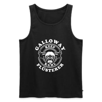 Galloway Flüsterer Keep Kuhl Kuh Schottland Motiv - Männer Premium Bio Tank Top - Schwarz - Vorne - Michal (187cm)