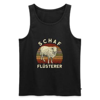 Schaf Flüsterer Schafe Bauernhof Lamm Wolle Motiv - Männer Premium Bio Tank Top - Schwarz - Vorne - Michal (187cm)