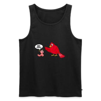 Vogel Wurm Ääh Miau Lustiger Spruch - Männer Premium Bio Tank Top - Schwarz - Vorne - Michal (187cm)